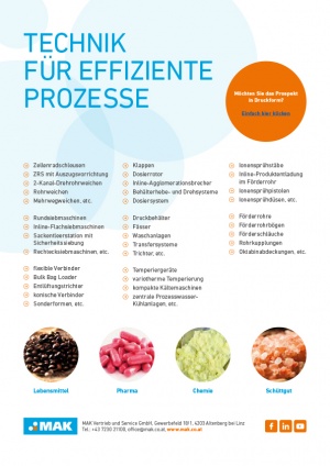 Lebensmittel, Pharma, Chemie, Schüttgut